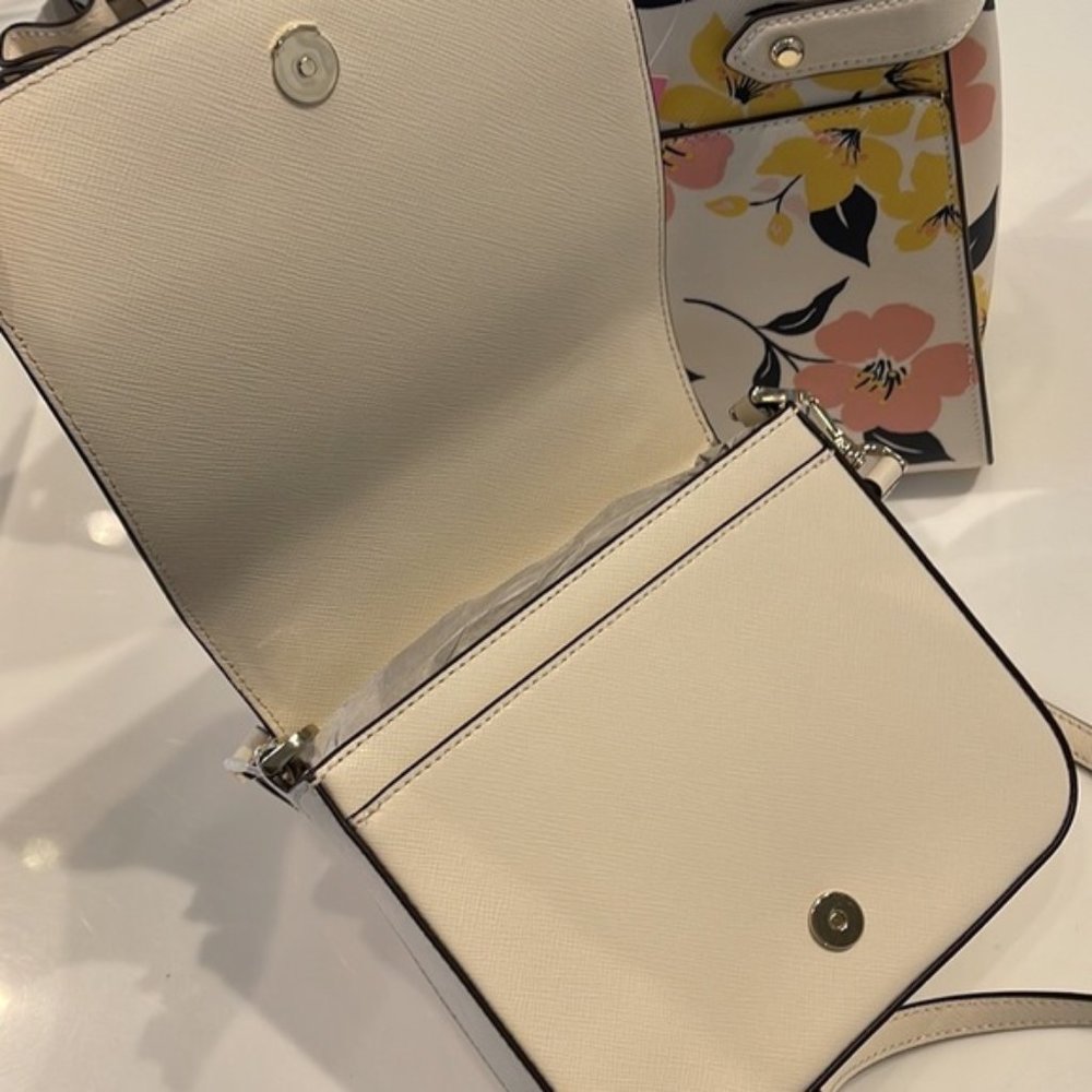 Kate Spade Staci Square Crossbody Saffiano Leather Parchment - Picture 10 of 16